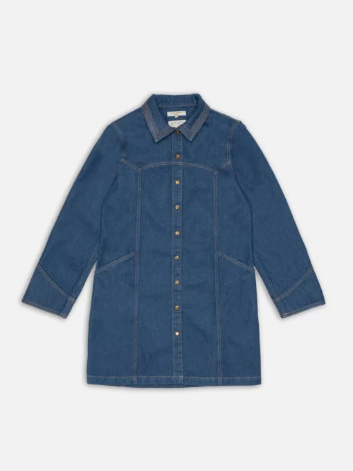 Nudie Jeans Women Maj Western Denim Dress Blue
