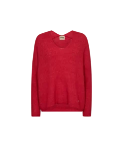 Mos Mosh Thora V-Neck Knit Chinese Red