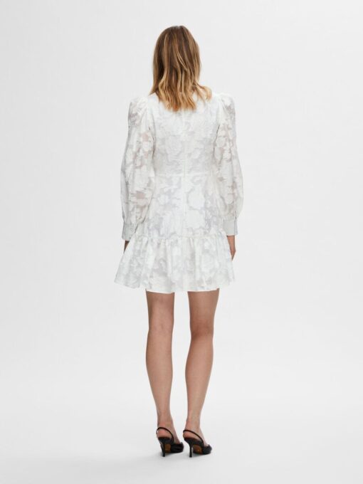 Selected Femme Calli-Sadie V-Neck Dress Bright White