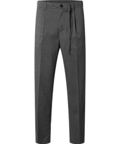 Selected Homme Tapered Leroy Pleat Pants Grey