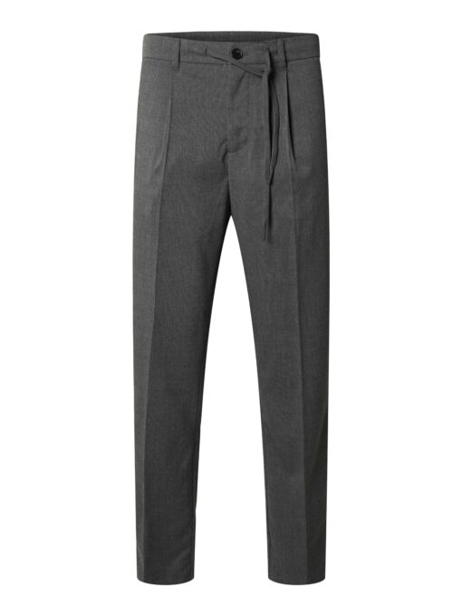 Selected Homme Tapered Leroy Pleat Pants Grey