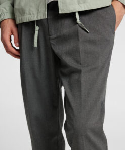Selected Homme Tapered Leroy Pleat Pants Grey