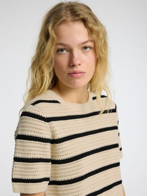 Selected Femme Vinna Structure Knit O-Neck Birch