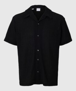 Selected Homme Relax Bane Jersey SS Shirt Black