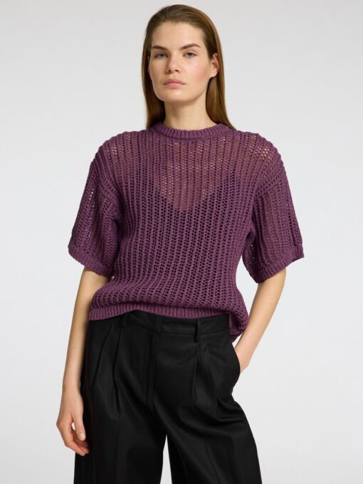 Selected Femme Ellen 2/4 Knit Plum Perfect