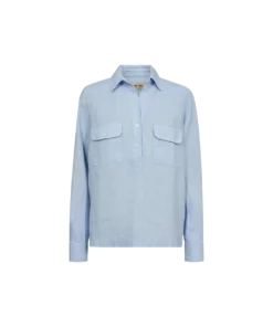 Mos Mosh Enna Linen Pocket Blouse Skyway
