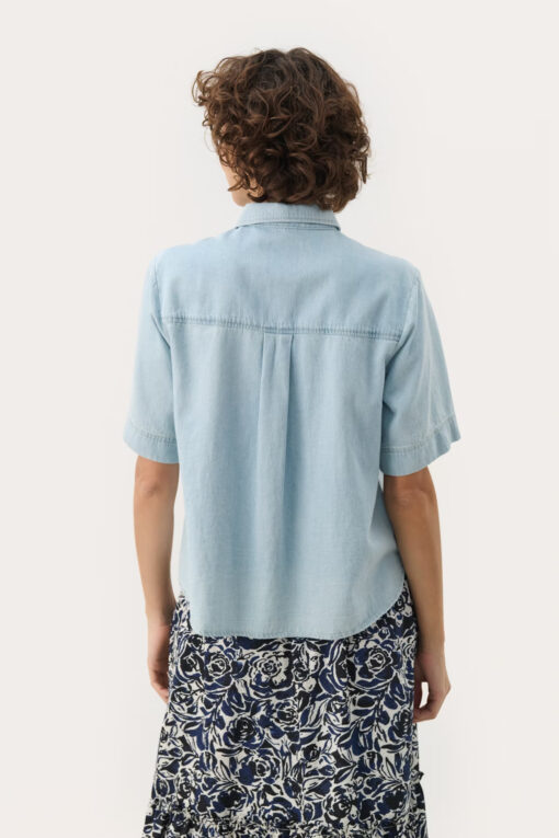 Part Two Nicla Shirt Whiteish Blue Denim