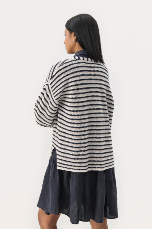 Part Two nahni Pullover Navy Natural Stripe