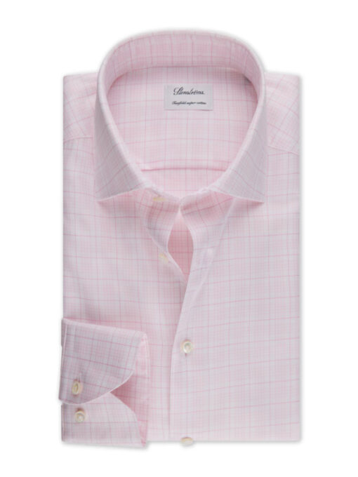 Stenströms Light pink Checked Twill Shirt