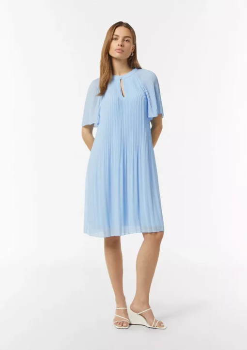Comma, Plisee Dress Light Blue
