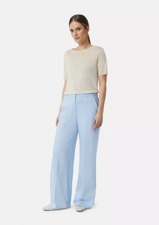 Comma, Wide Leg Trousers Light Blue