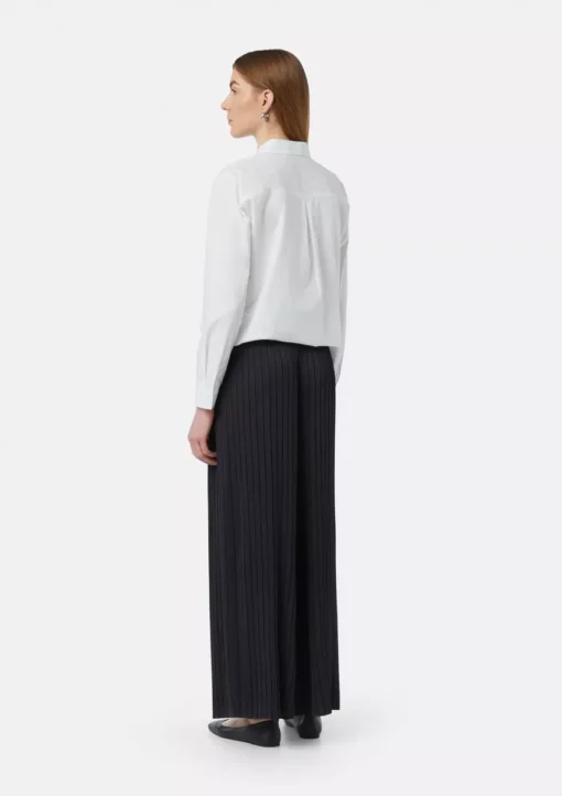 Comma, Wide Plisse Trousers Navy