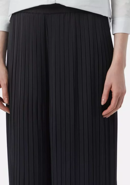 Comma, Wide Plisse Trousers Navy