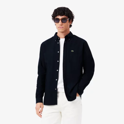 Lacoste Regular Fit Oxford Shirt Navy Blue