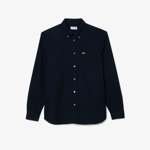 Lacoste Regular Fit Oxford Shirt Navy Blue