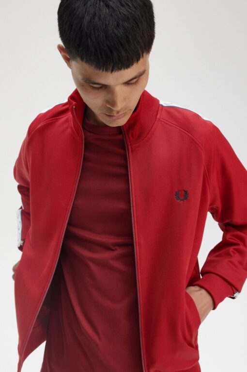 Fred Perry Taped Track Jacket Burnt Fred
