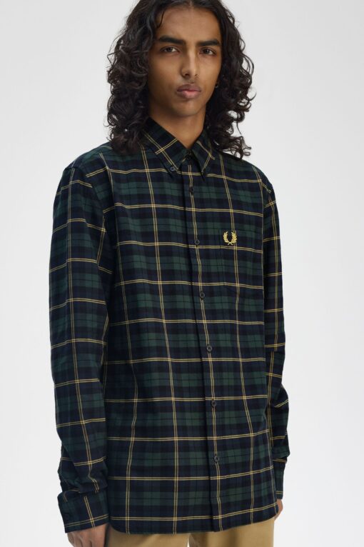 Fred Perry Oxford Tartan Shirt Navy