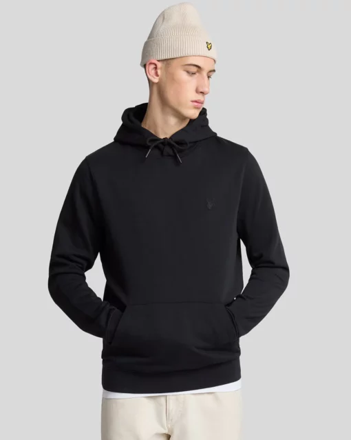 Lyle & Scott Superfine Pullover Hoodie Jet Black