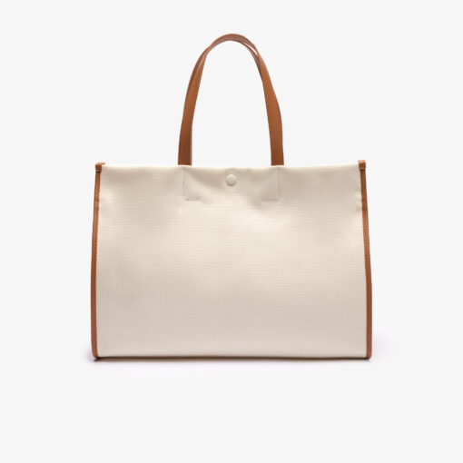 Lacoste Large Heritage Canvas Tote Bag Natural Tan