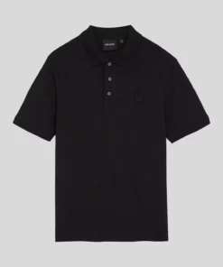 Lyle & Scott Tonal Eagle Polo Shirt Jet Black