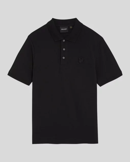 Lyle & Scott Tonal Eagle Polo Shirt Jet Black