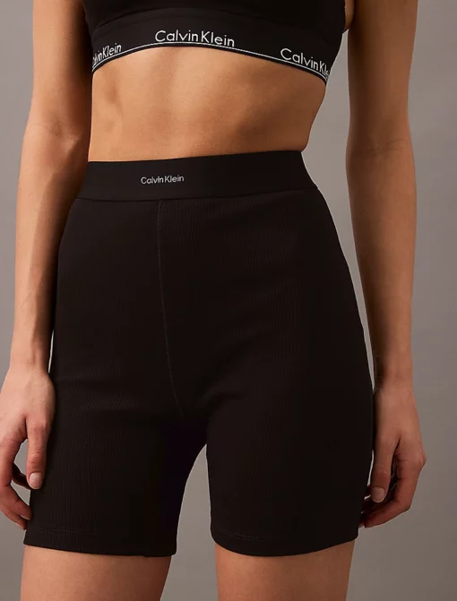 Calvin Klein Lounge Shorts - Cotton Stretch Rib Black
