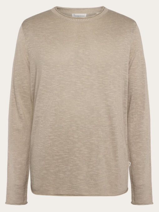 Knowledge Cotton Apparel Crew Neck Tencel™ Knit Light Feather Gray