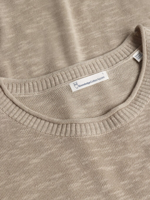 Knowledge Cotton Apparel Crew Neck Tencel™ Knit Light Feather Gray