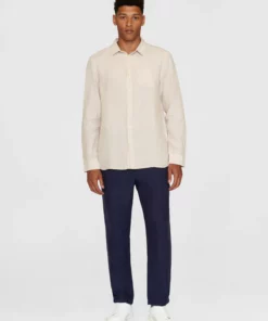 Knowledge Cotton Apparel Regular Linen Shirt Yarndyed