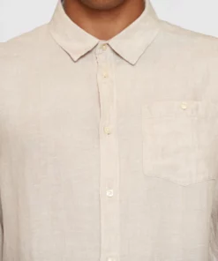 Knowledge Cotton Apparel Regular Linen Shirt Yarndyed