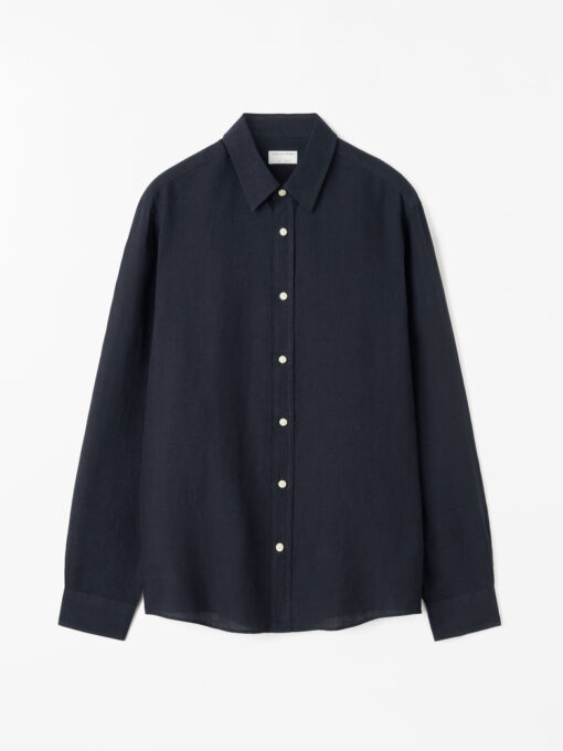 Tiger of Sweden Spenser Casual Linen Shirt Midnight Blue