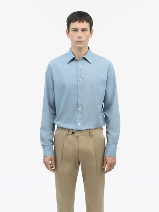 Tiger of Sweden Lowan Casual Cotton Shirt Blue