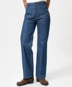 Nudie Jeans Holly Western Denim Pants Blue