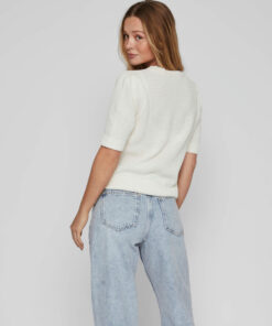 Vila Dalo O-neck SS Knit White Alyssum