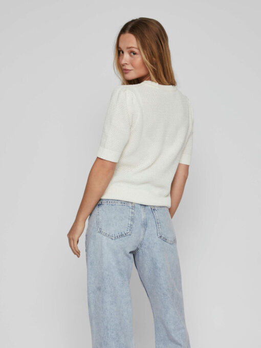 Vila Dalo O-neck SS Knit White Alyssum