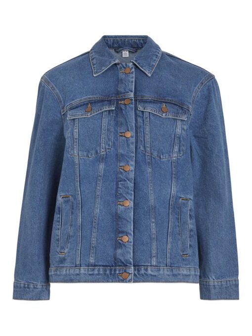 Vila Mey Loose Denim Jacket Medium Blue Denim