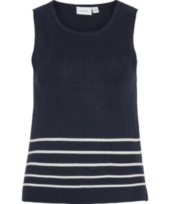 Vila Kippa Knit Top Navy Blazer