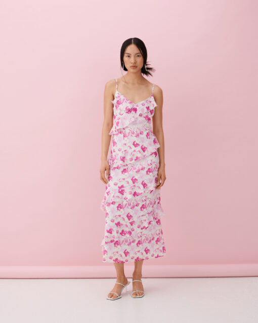 Vilina Midi Dress Rasberry Rose