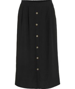 Vijosa Midi Button Skirt Black
