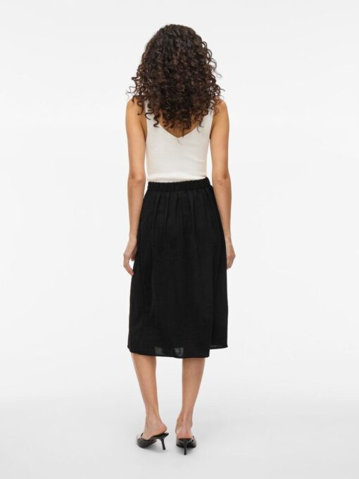 Vijosa Midi Button Skirt Black