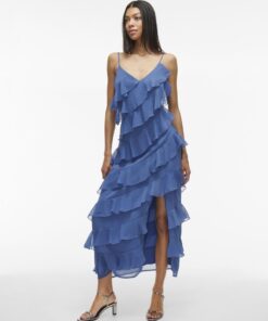 Vila Luna Strap Ankle Dress Bijou Blue