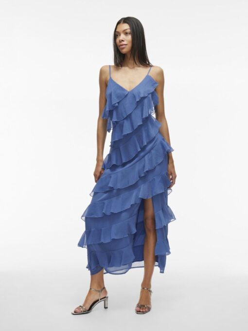 Vila Luna Strap Ankle Dress Bijou Blue