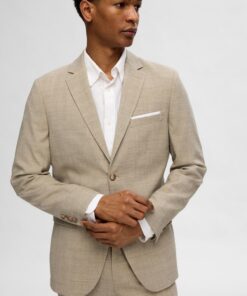 Selected Homme Slim Oasis Linen Blazer Sand