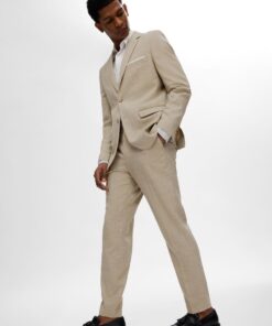 Selected Homme Slim Oasis Linen Trousers Sand