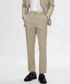 Selected Homme Slim Oasis Linen Trousers Sand