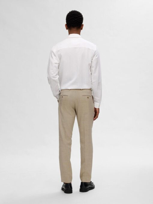 Selected Homme Slim Oasis Linen Trousers Sand