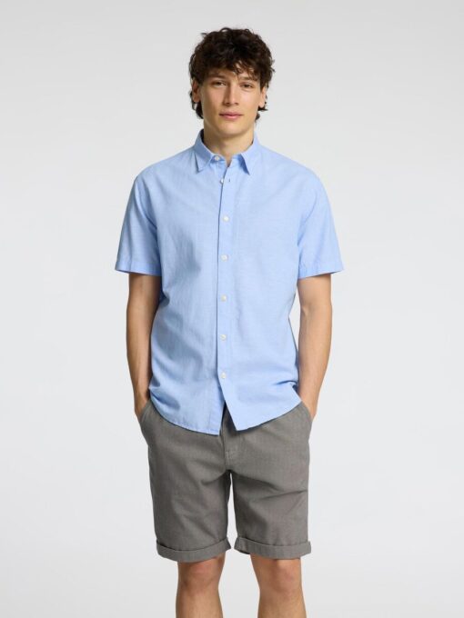 Selected Homme Reg-Sun SS Shirt Cashmere Blue