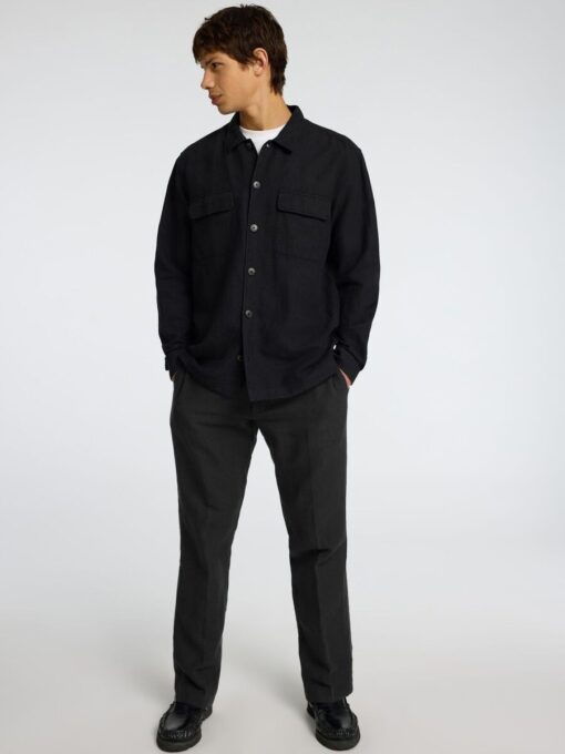 Selected Homme Straight Leroy Linen Pant Black