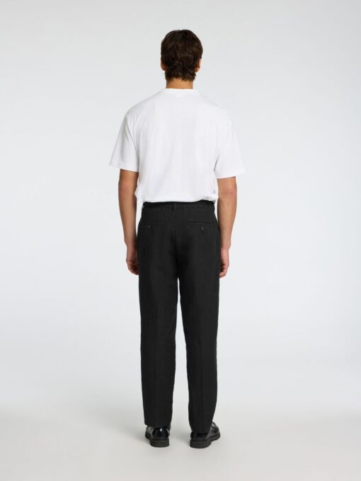 Selected Homme Straight Leroy Linen Pant Black