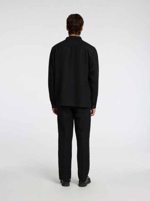 Selected Homme Leroy Linen Blend Overshirt Black